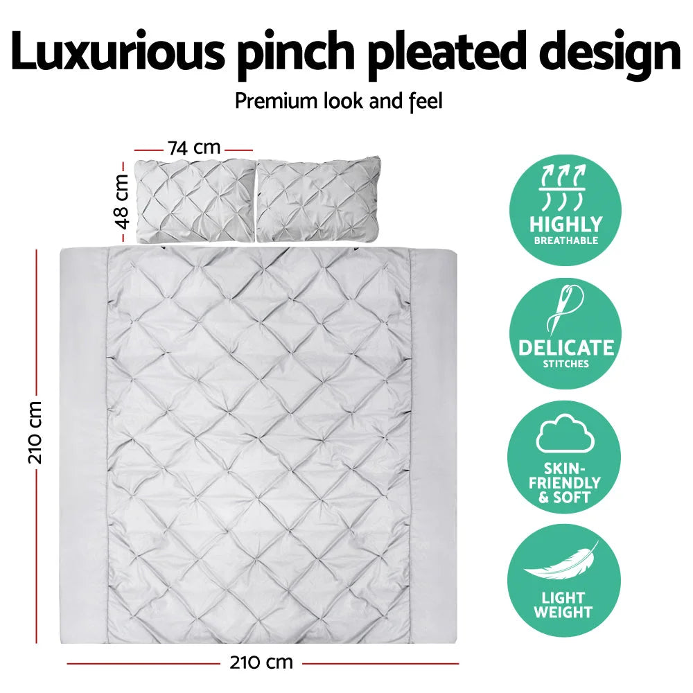 Grey quilt cover with soft cover fabric and neat seam edging