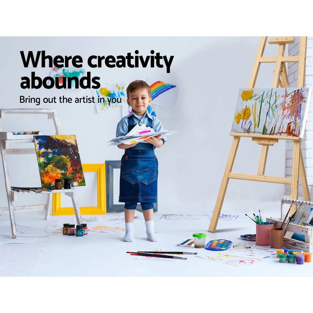 Pine easel art with boxed accessories and matching pieces