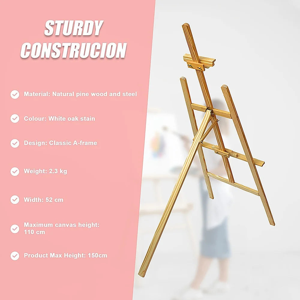 Pine Wood Easel Artist Art Display Painting Stand for Shop