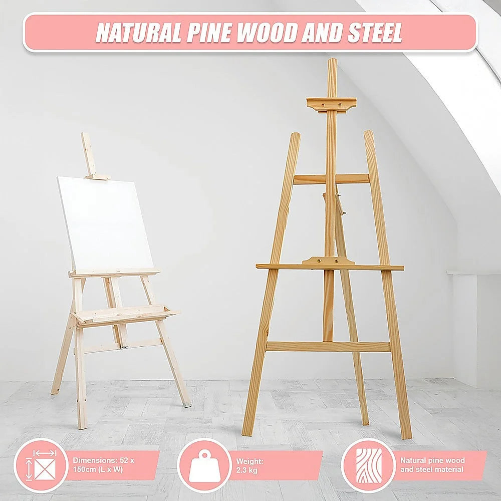 Pine Wood Easel Artist Art Display Painting Stand for Shop