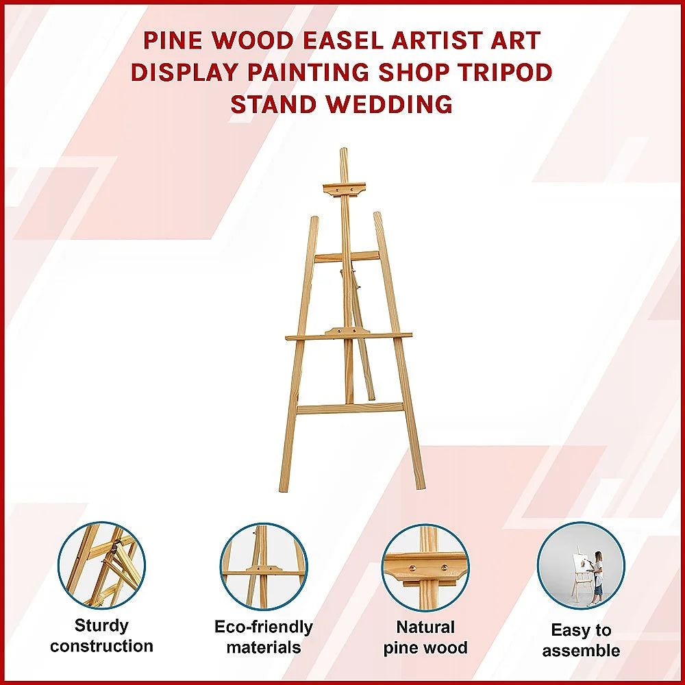 Pine Wood Easel Artist Art Display Painting Stand for Shop