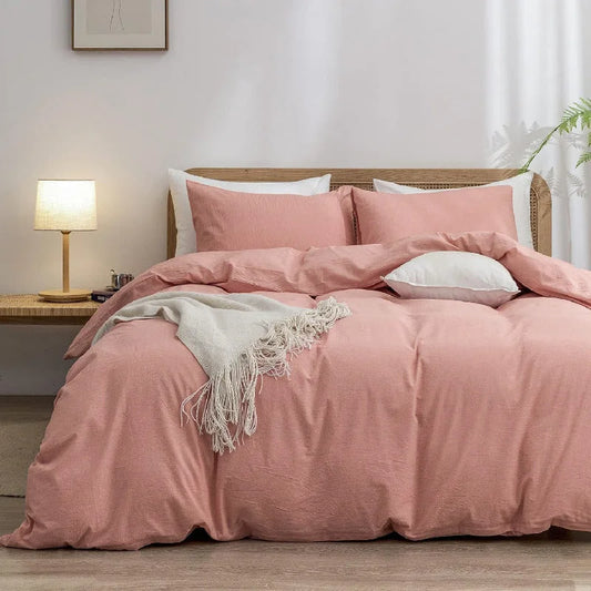 Pink 1.8m (Duvet Cover 180*220cm) Luxurious Soft Brushed