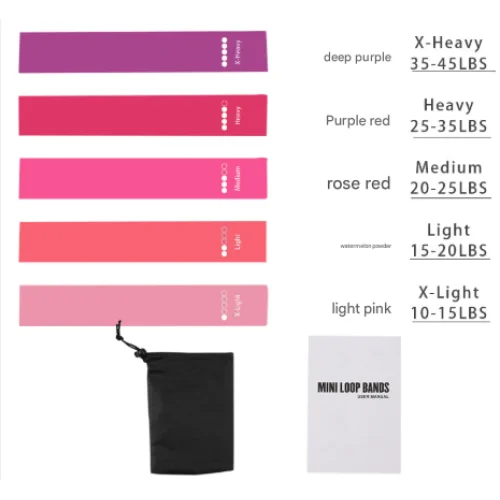 Pink 10 Pieces of 2 Sets Premium Resistance Loop Bands