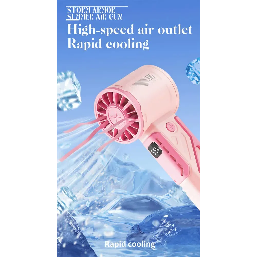 Pink 100-Speed Mecha Handheld Fan | USB Rechargeable