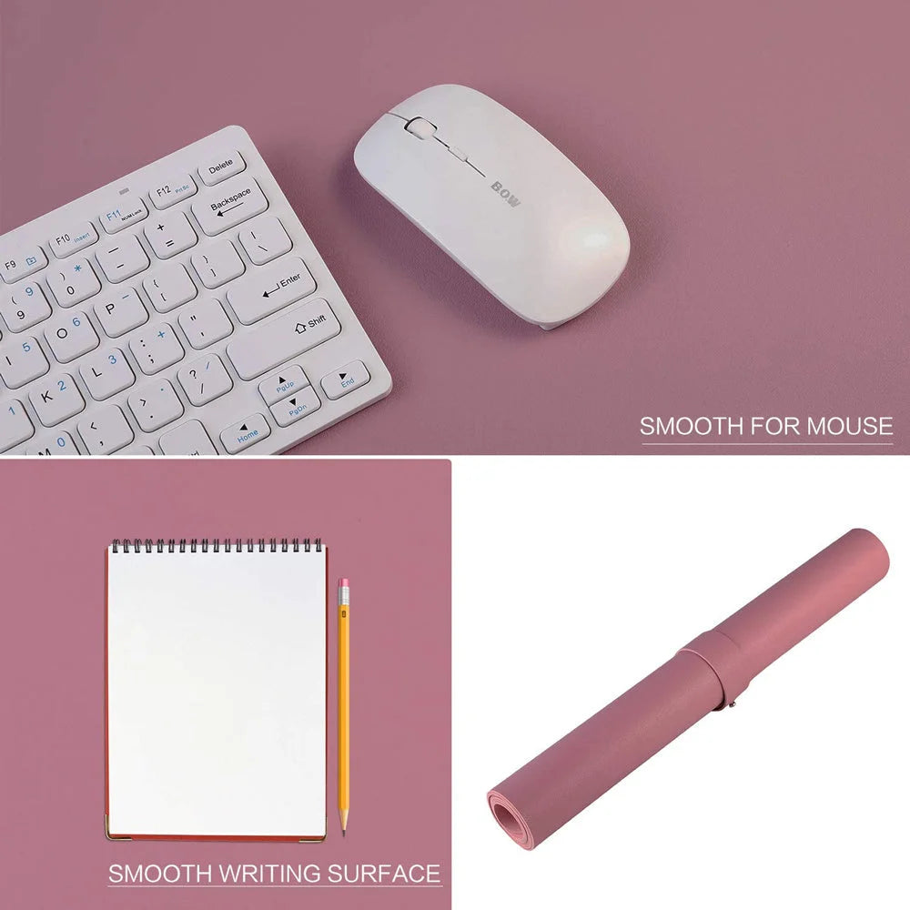 Pink 120cm*60cm Dual Side Office Desk Pad Waterproof PU