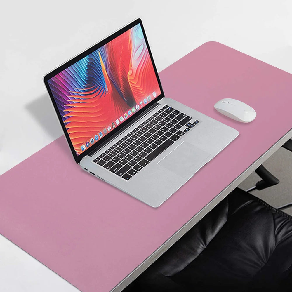 Pink 120cm*60cm Dual Side Office Desk Pad Waterproof PU