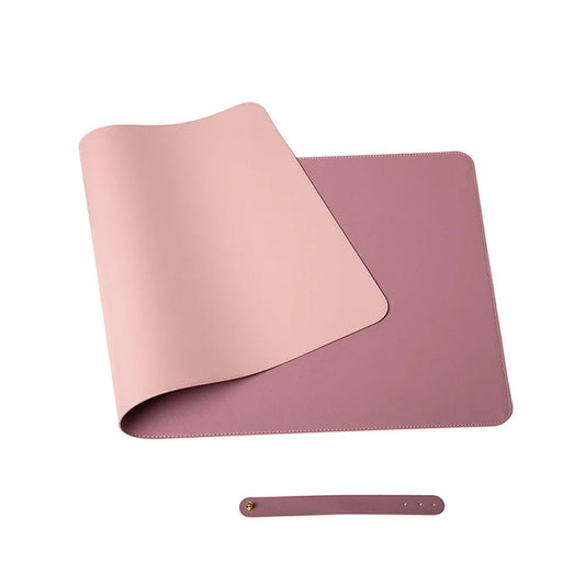 Pink 120cm*60cm Dual Side Office Desk Pad Waterproof PU