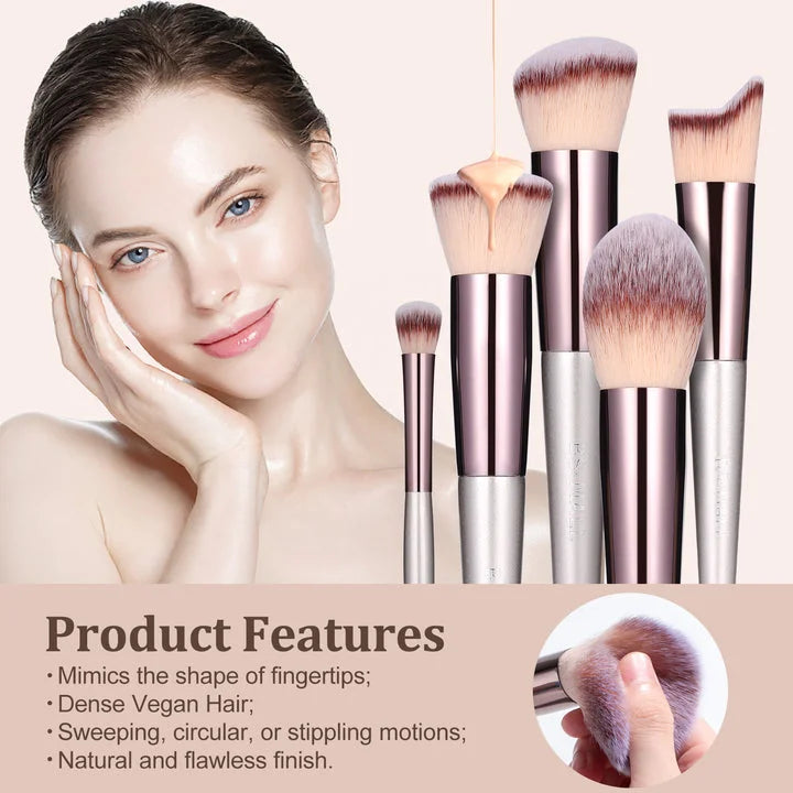 Pink 18-Piece Makeup Brush Set - Professional Synthetic