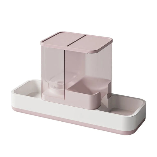 Pink 2-in-1 Automatic Pet Water and Food Dispenser