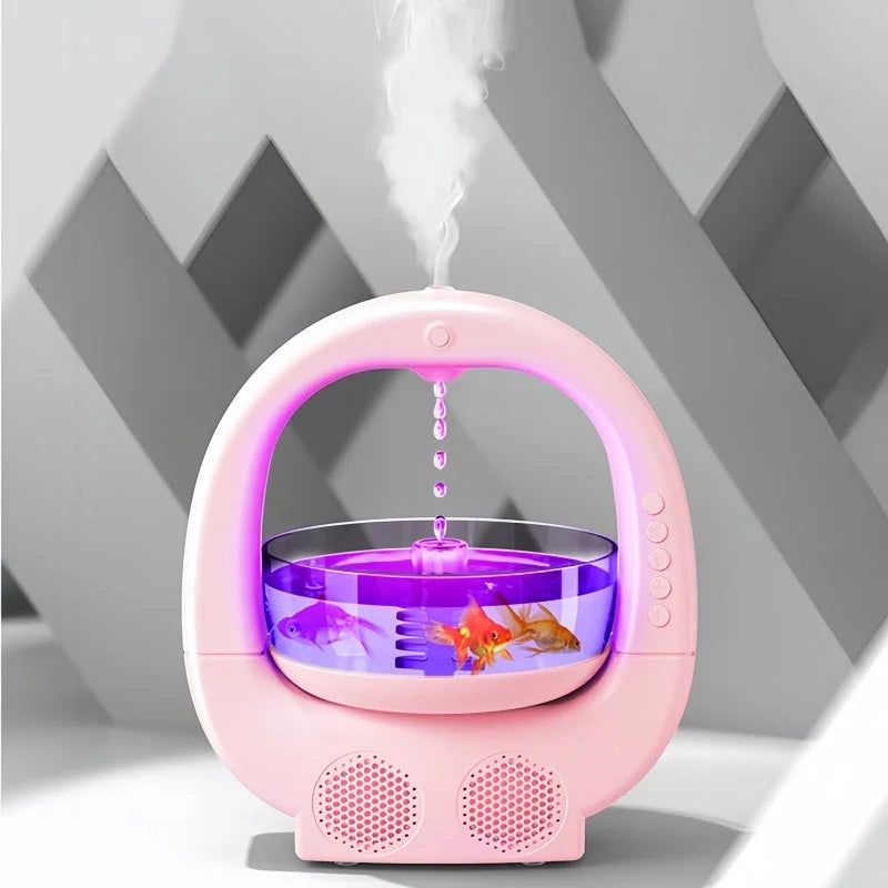 Pink 3 In 1 Anti-Gravity Humidifier Multifunctional