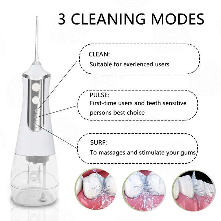 Pink 300ML Cordless Water Flosser with 5 Nozzles