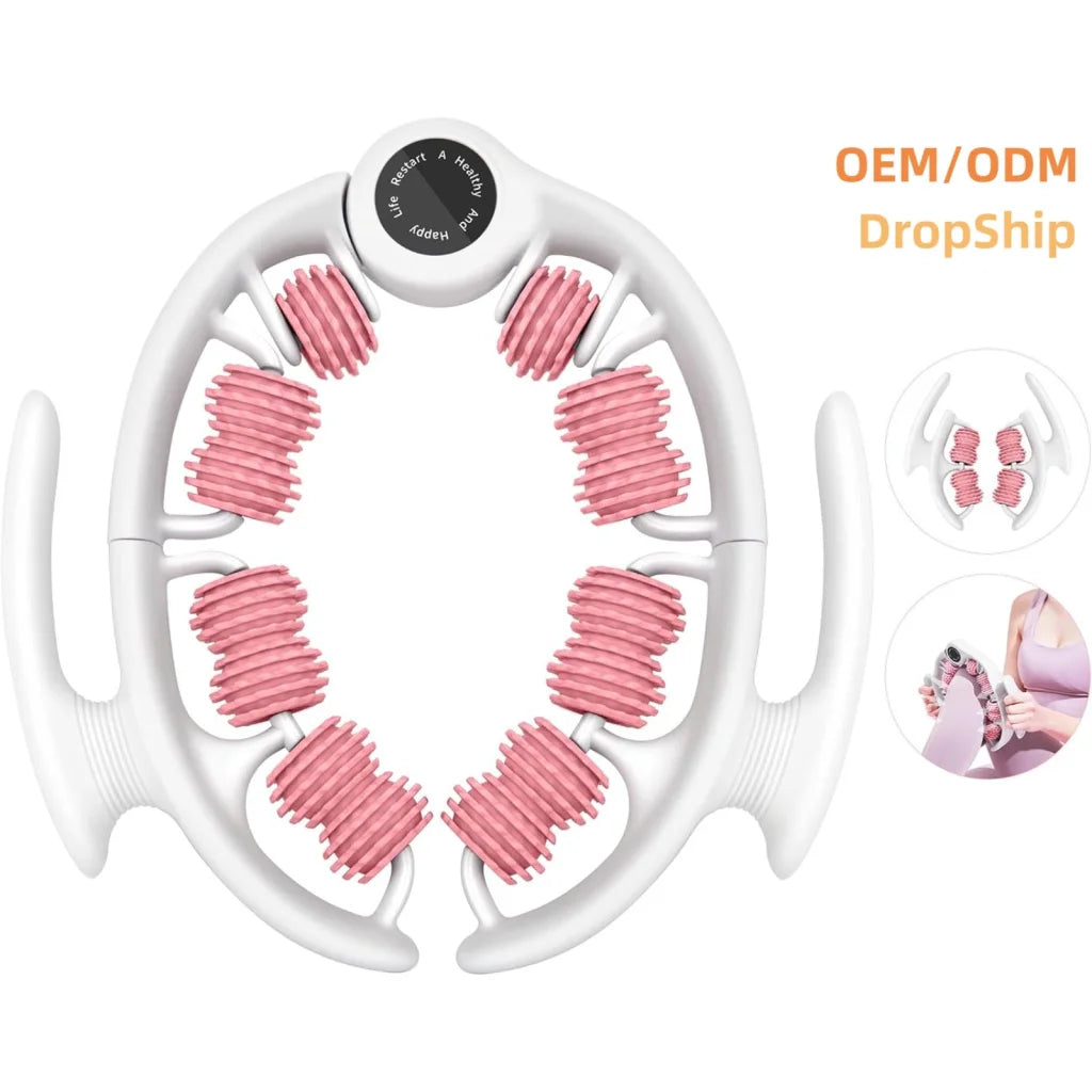 Pink 360 Degree Clamp Leg Roller Massager - Deep Tissue