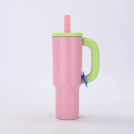 Pink 40oz Macron Stainless Steel Insulated
