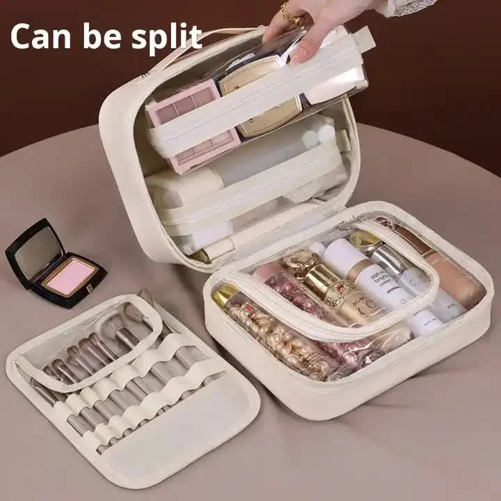 Pink 5-in-1 Multi-Function PU Makeup Organizer – Large