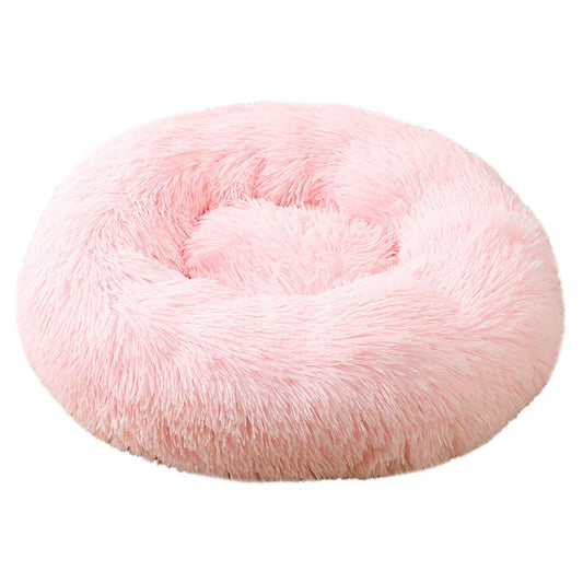 Pink 50cm Cozy Round Pet Bed - Plush Cat & Dog Bed