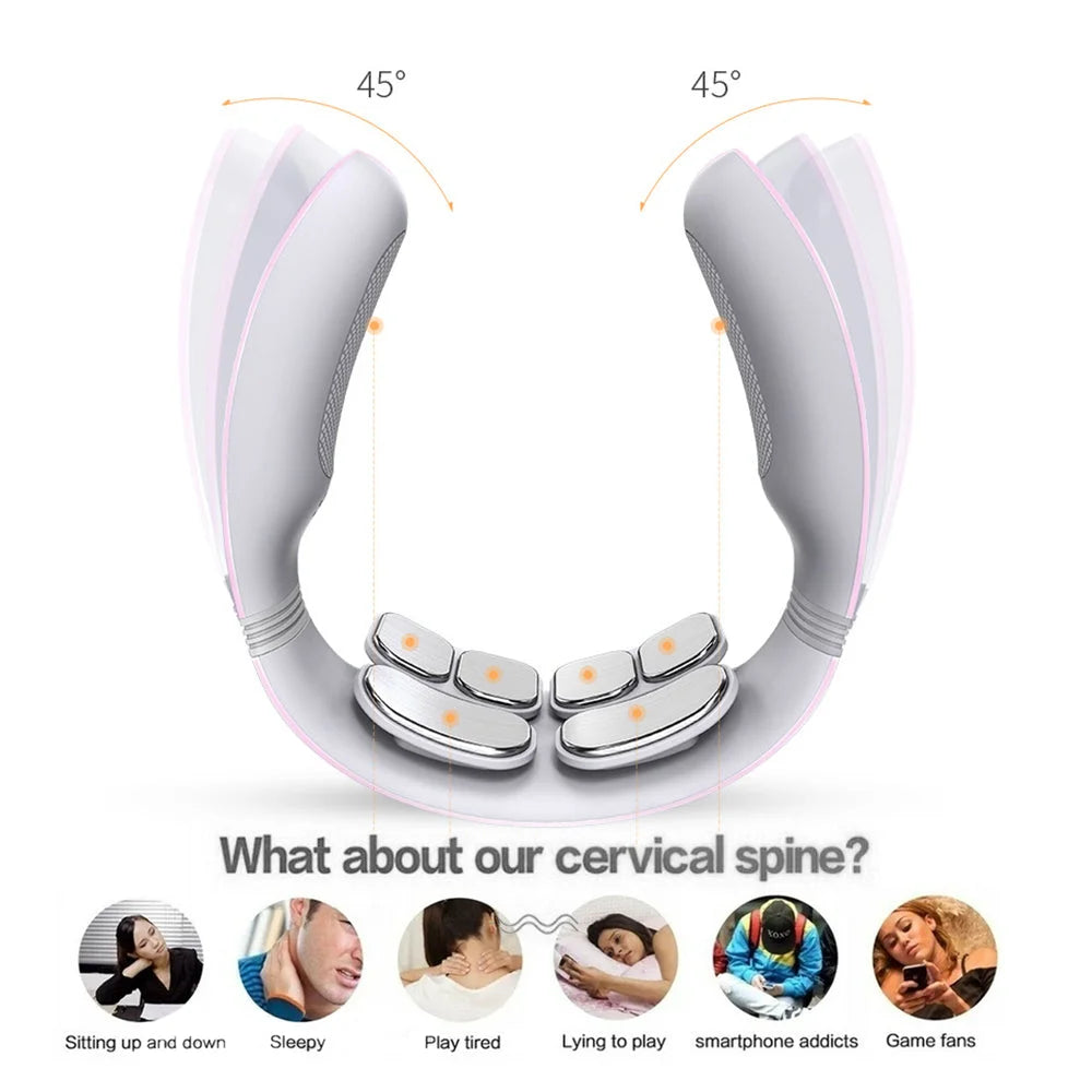 Pink 6 Heads Relax remote control AI Voice Broadcast Neck