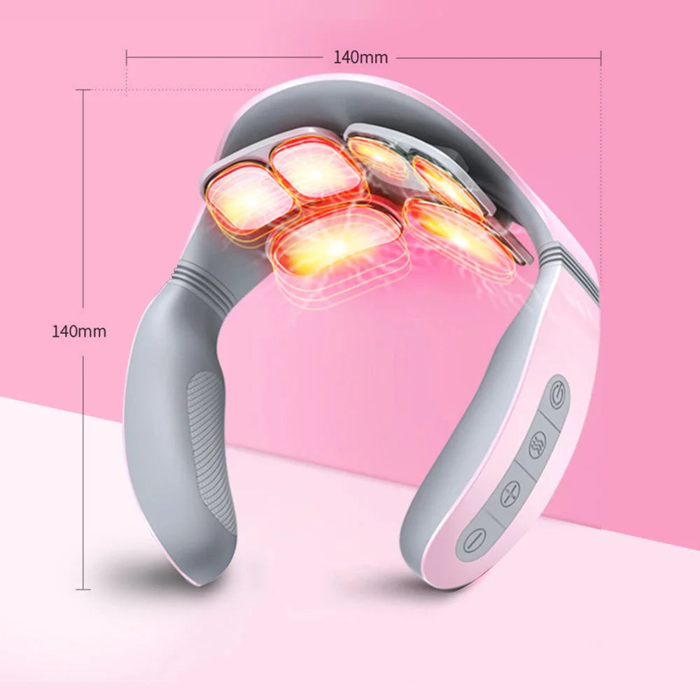 Pink 6 Heads Relax remote control AI Voice Broadcast Neck
