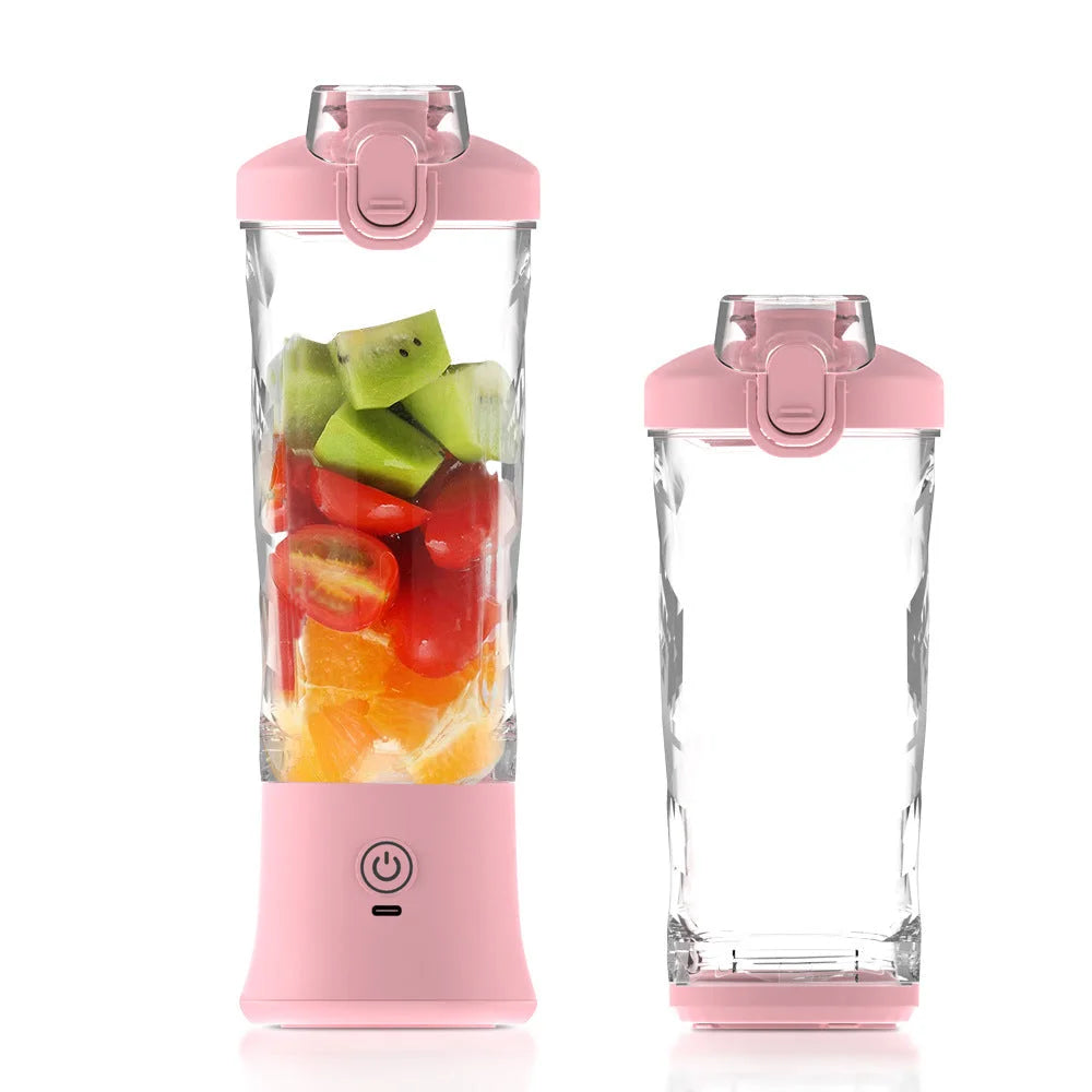 Pink 600ml Large Capacity Juicer Cup - Rechargeable