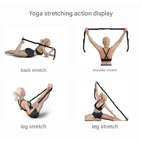 Pink 9-Loop Yoga Stretch Strap - Numbered Band