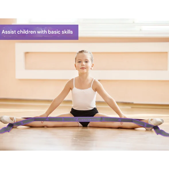 Pink 9-Loop Yoga Stretch Strap - Numbered Band