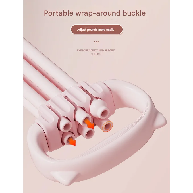 Pink Adjustable Resistance Chest Expander with 6 Levels