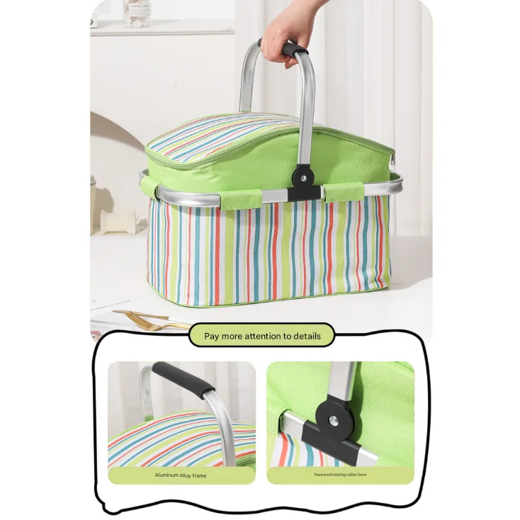 Pink and Floral Pattern Large 27L Foldable Insulated Picnic