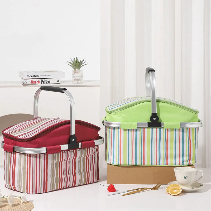 Pink and Floral Pattern Large 27L Foldable Insulated Picnic