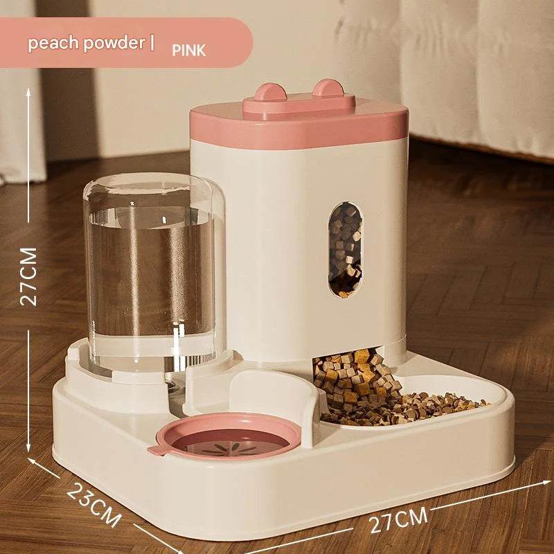 Pink Automatic Pet Feeder and Water Dispenser - Smart Dog