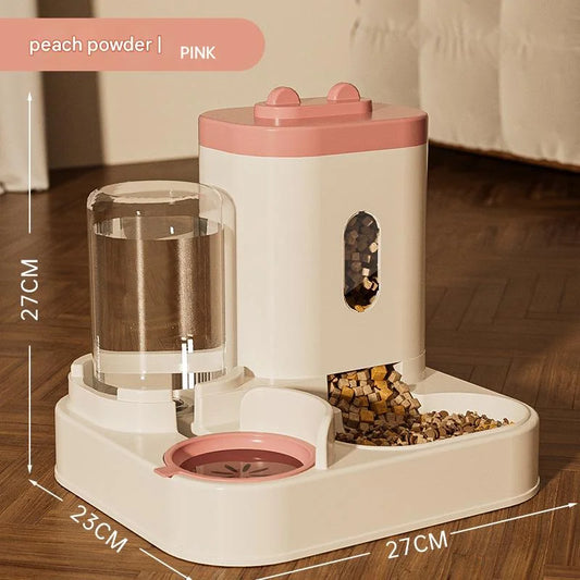 Pink Automatic Pet Feeder and Water Dispenser - Smart Dog