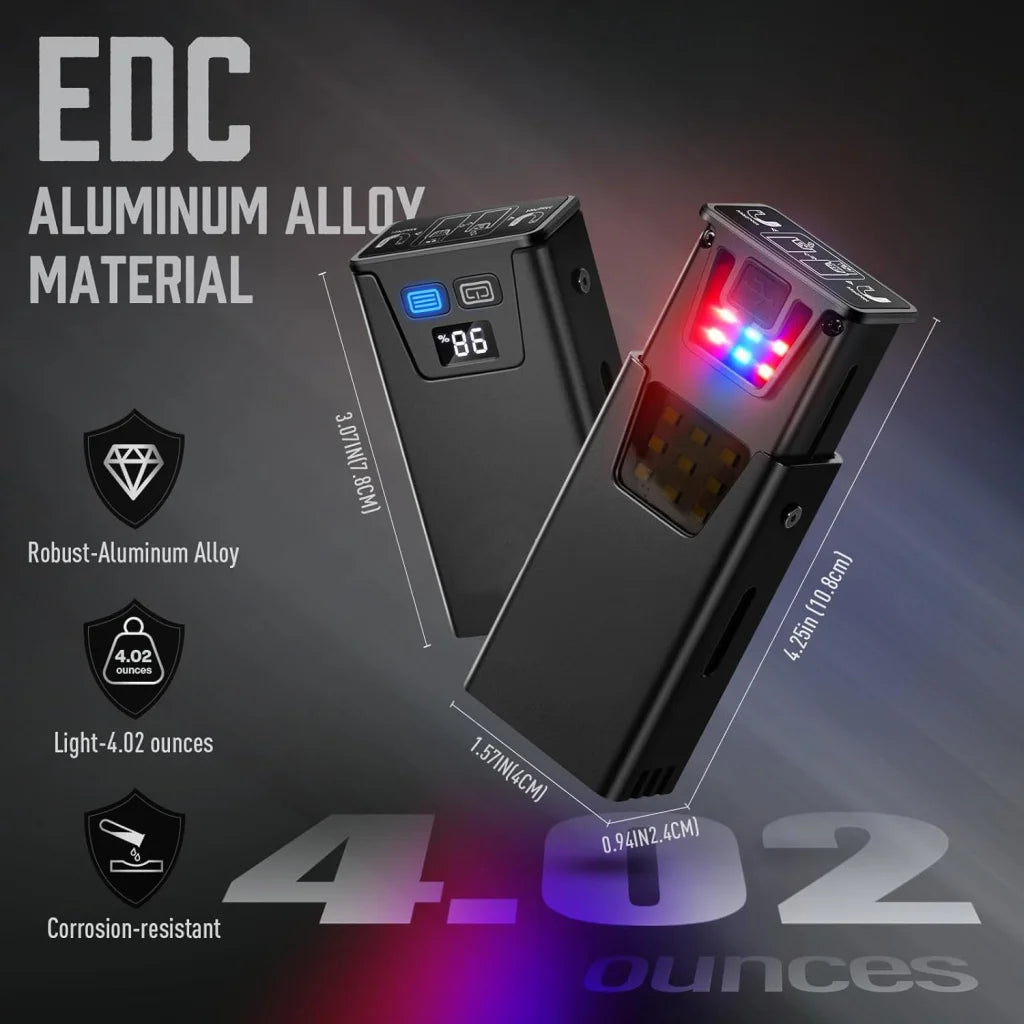 Pink-Blue Magnetic Flashlight: Spotlight COB Flood Red&Blue