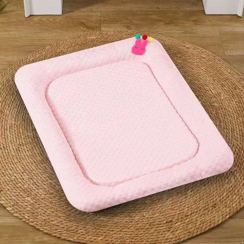 Pink Breathable Cooling Pet Mat - Ice Bean Summer Bed