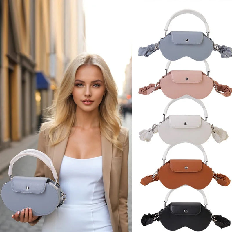 Pink Chic PU Leather Crossbody Storage Bag for Apple