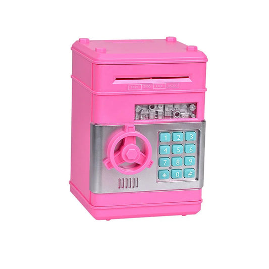 Pink Children’s Mini Safe Piggy Bank with Fingerprint