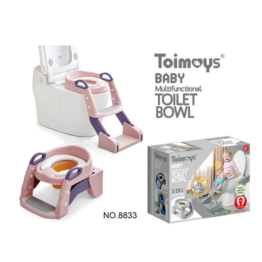Pink Children’s Toilet Trainer Seat - Foldable Potty Ladder
