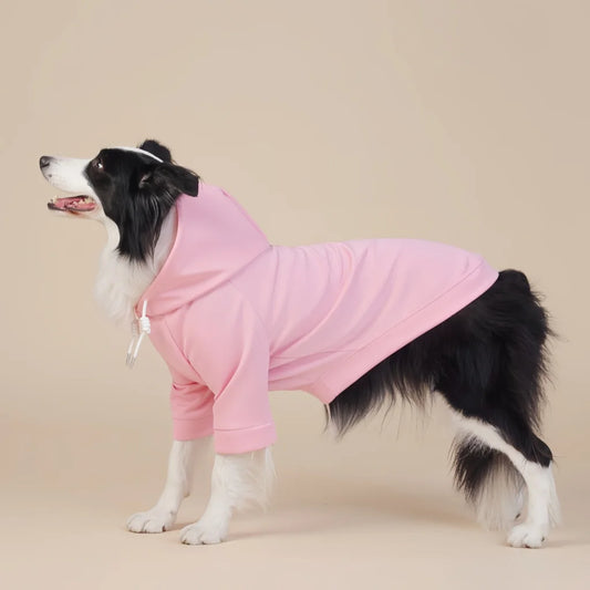 Pink Classic Dog Sweatshirt with Hood & Drawstrings
