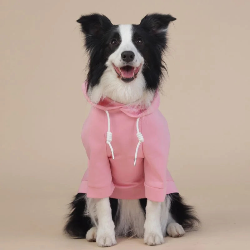 Pink Classic Dog Sweatshirt with Hood & Drawstrings