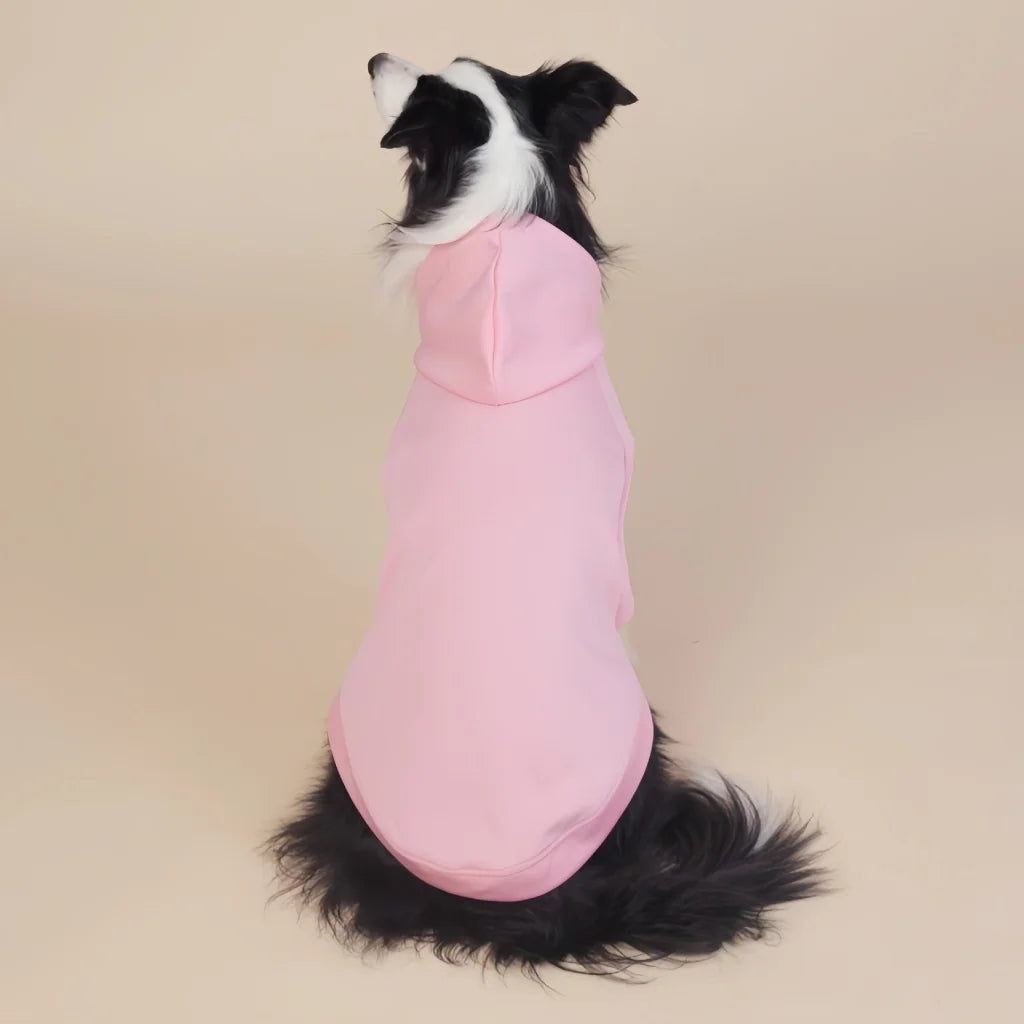 Pink Classic Dog Sweatshirt with Hood & Drawstrings