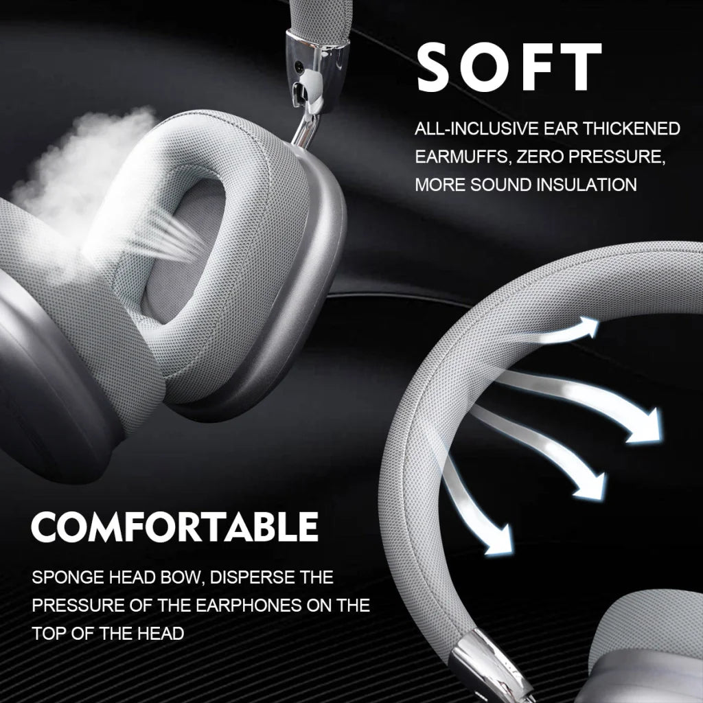 Pink Comfortable Bluetooth Over-Ear Headphones - Soft