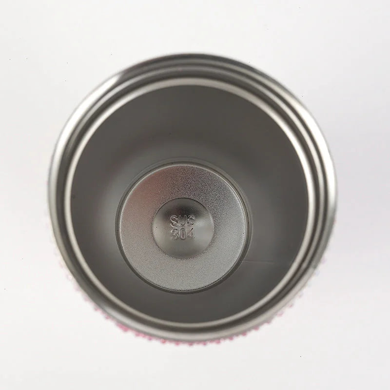 Pink Diamond-Inlaid Insulated 304 Stainless Steel Cup