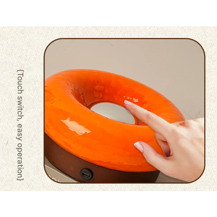 Pink Donut Table Lamp - Rechargeable Touch Control LED