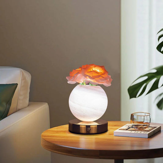 Pink Dreamy Rose Planet Lamp Night Light - Elegant 21cm