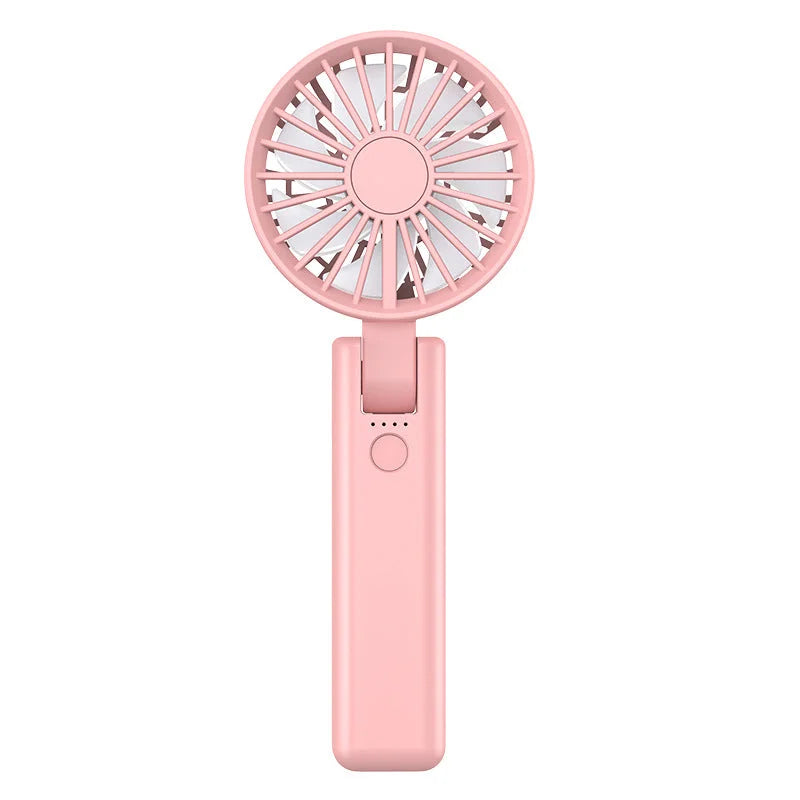 Pink Dual-Blade Portable Neck Fan - Rechargeable USB Fan