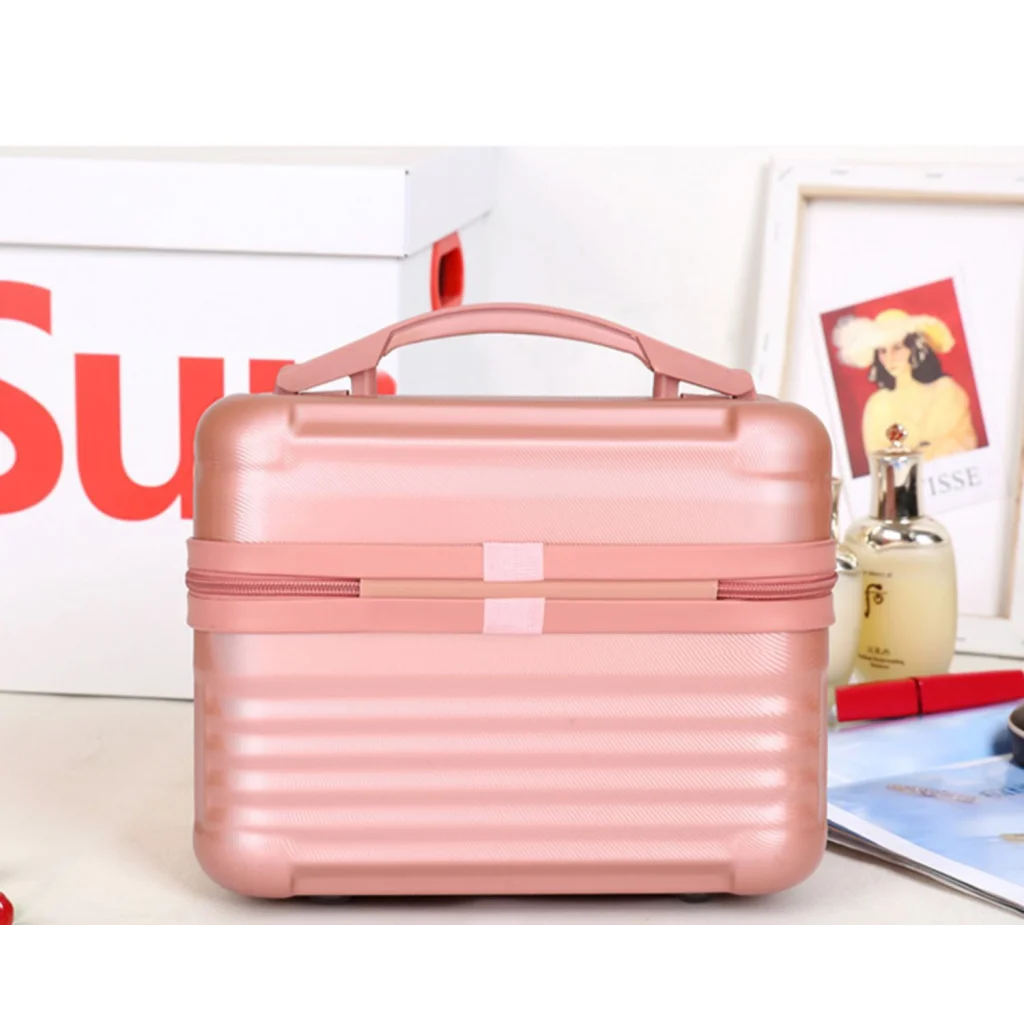Pink Durable Hard Shell Makeup Travel Case - Large Capacity
