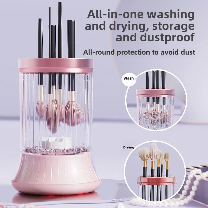 Pink Electric Makeup Brush Cleaner & Dryer Machine