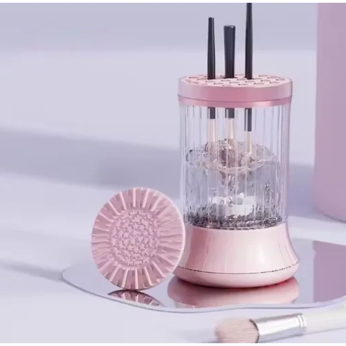 Pink Electric Makeup Brush Cleaner & Dryer Machine