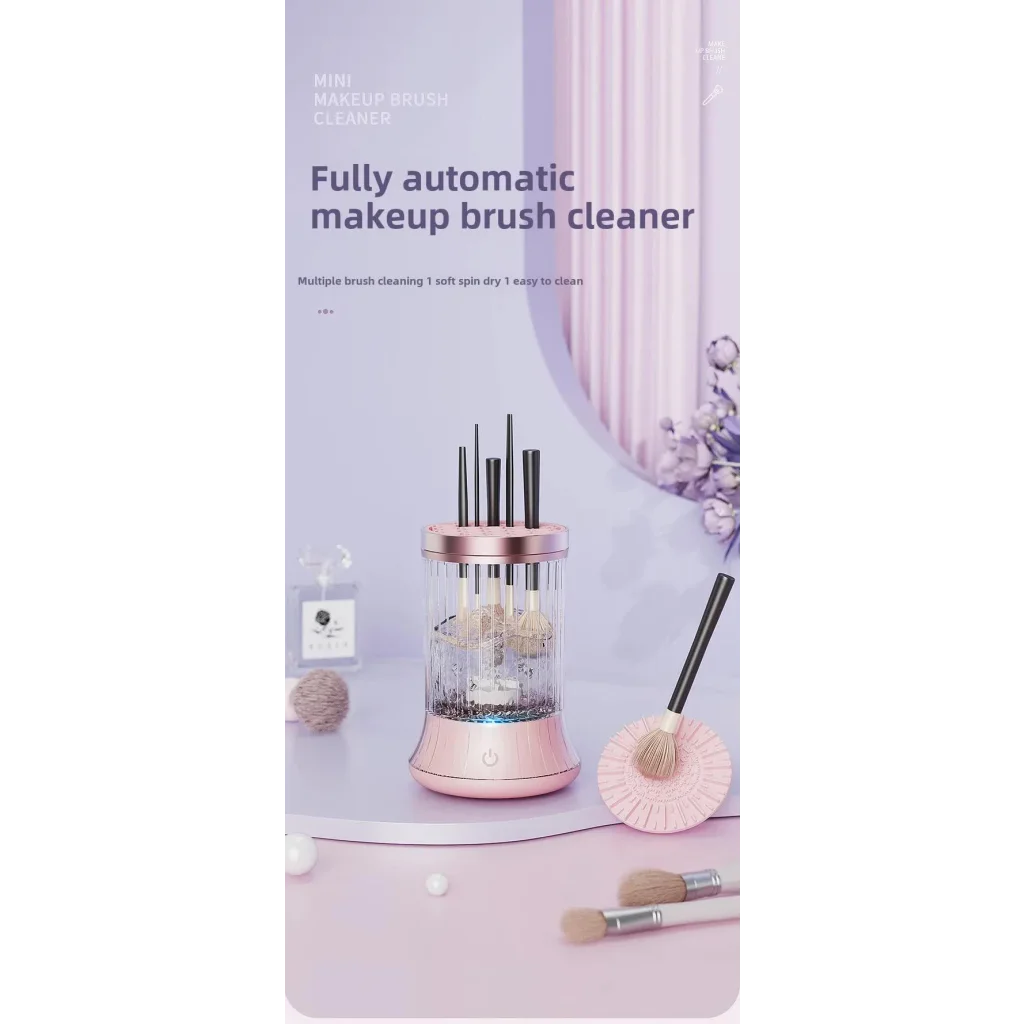 Pink Electric Makeup Brush Cleaner & Dryer Machine