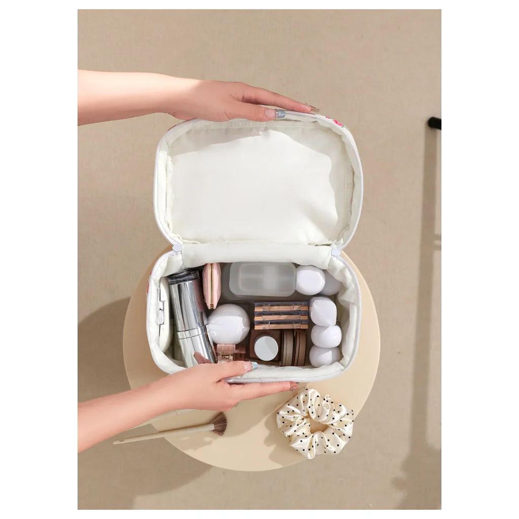 Pink Elegant 3-Piece Cosmetic Storage Set - Portable