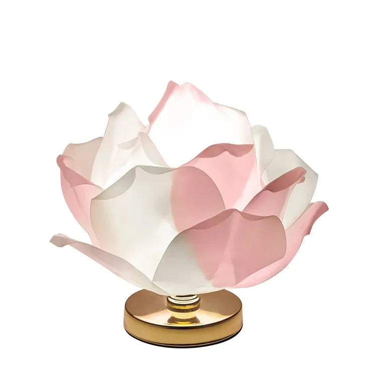 Pink Elegant Lotus Flower Table Lamp - Decorative Bedside