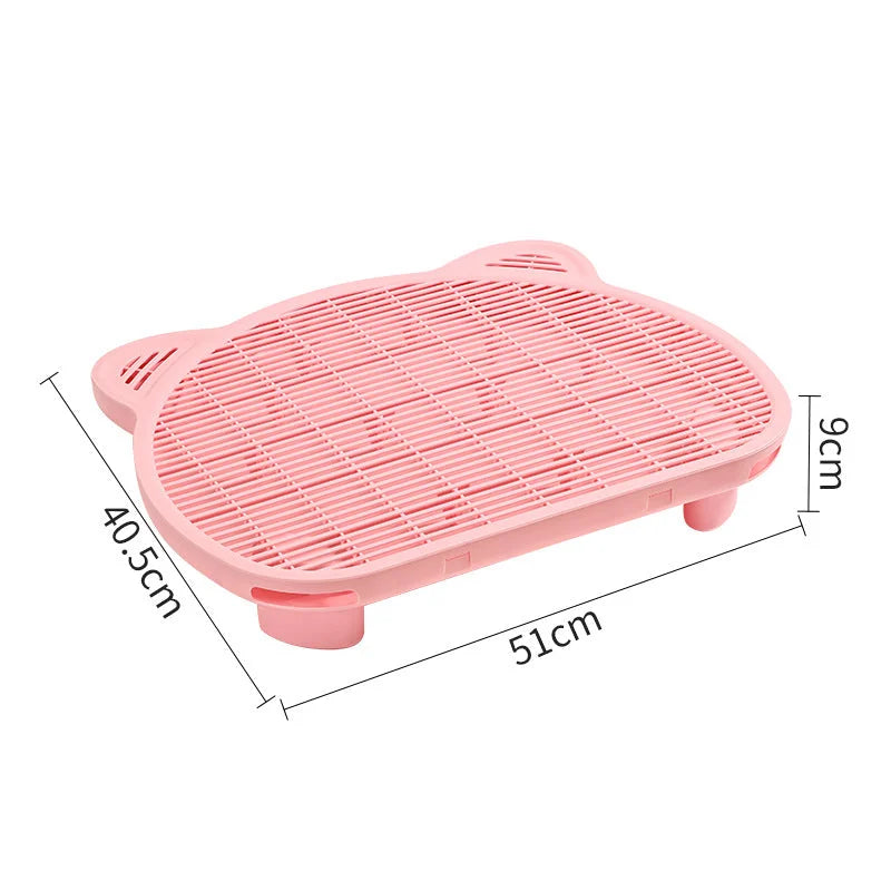 Pink Elevated Cat Litter Trapping Mat - Dual-Layer Scatter