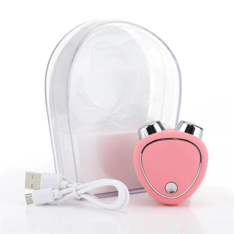 Pink EMS Microcurrent Facial Lifting Massager - Skin
